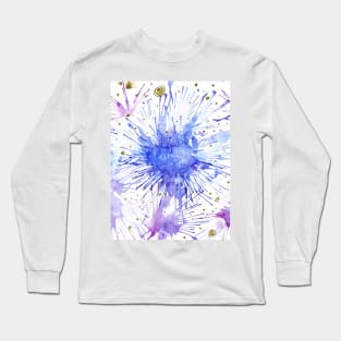 Icy Splatter watercolor blots Long Sleeve T-Shirt